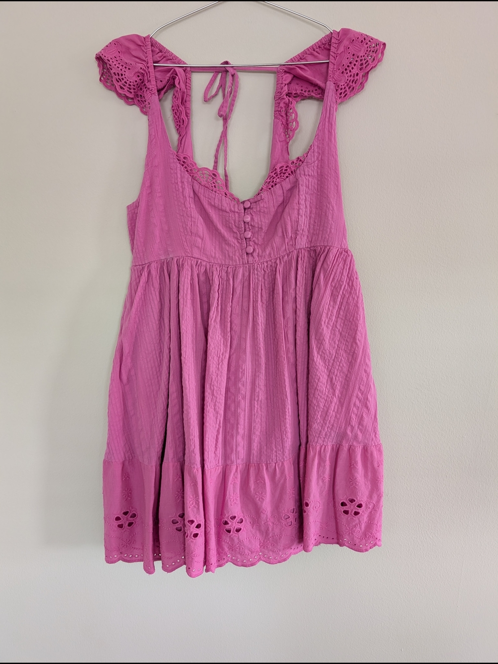 Urban Outfitters Uo Wildflower Lace Babydoll Mini Dress In Lavender Size M